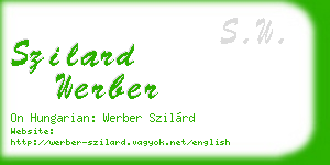 szilard werber business card